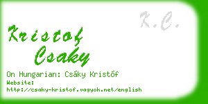 kristof csaky business card