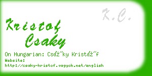 kristof csaky business card